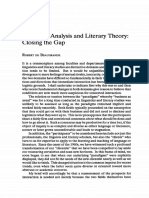 Discourse Analysis and Literary Theory - Closing The Gap ROBERT DE BEAUGRANDE