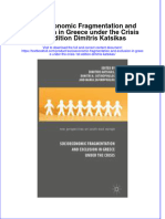 Socioeconomic Fragmentation and Exclusion in Greece Under The Crisis 1st Edition Dimitris Katsikas PDF Full Chapter