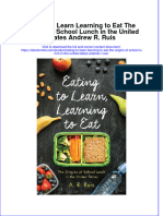 Get Eating To Learn Learning To Eat The Origins of School Lunch in The United States Andrew R. Ruis PDF Full Chapter