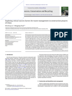 Lu2010 Exploring Critical Success Factor For Waste Management in Construction Project of China