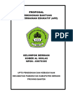 Proposal: Permohonan Bantuan Alat Permainan Edukatif (Ape)