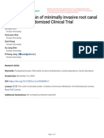 Postoperative Pain of Minimally Invasive Root Cana