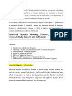 BBA HRM Article Reading - The Industrial Disputes