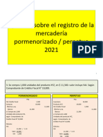 Registro de Mercadería Ejercicio Ciclo I 2021