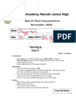 Year 8 Physics QP