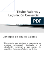 Títulos Valores y Legislación Comercial