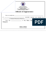 Certificate of Appearance-Template