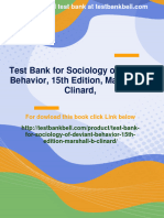 Immediate Download Test Bank For Sociology of Deviant Behavior, 15th Edition, Marshall B. Clinard, All Chapters