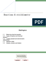 TOPIC 1 Reactions Stoichiometry