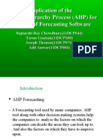 Application of The Analytic Hierarchy Process (AHP) F or Selection of Forecasting Software