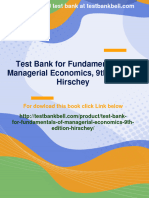 Immediate Download Test Bank For Fundamentals of Managerial Economics, 9th Edition: Hirschey All Chapters