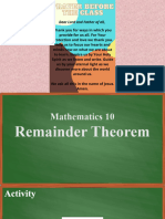 Q1 Week 6.2.1 Remainder Theorem Factor Theorem