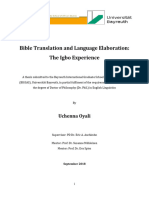 Bible Translation and Language Elaboration - The Igbo Experience