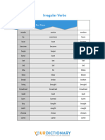 List of Irregular Verbs