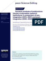 European Science Editing: Bibliometric Analysis of Publications