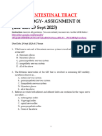 Assignment MCQ On GIT Physiology