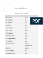 Keyboard Shortcuts in Excel