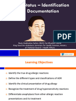 Allergy Status ID and Documentation 2018