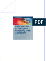 Introduction To Kolmogorov Complexity and Its Applications 4th Edition by Ming Li An Wei Zhi All Chapter Instant Download