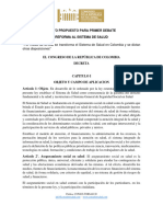 Texto Propuesto para Primer Debate Reforma Al Sistema de Salud Abril de 2023 Consultorsalud