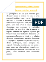 Qué Es Un Presupuesto y Cómo Elaborar Uno Con Base en Objetivos y Metas