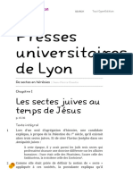 De Sectes en Hérésies - Les Sectes Juives Au Temps de Jésus - Presses Universitaires de Lyon