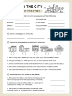 Places in The City Vocabulary Practice Printable and Digital Worksheet in Pastel Color and Monochromatic Simple Style