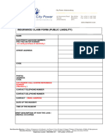 Public Liability Claim Form