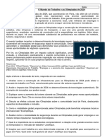 O Mundo Do Trabalho e As Olimpíadas de 2024