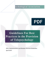 Guidelines For Telepsychology