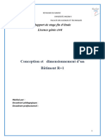 Conception Et Dimensionnement D'un Bâtiment R+1: Rapport de Stage Fin D'étude