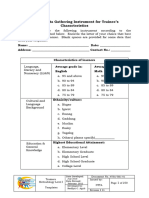 Sample Data Gathering Instrument For Trainee - Final