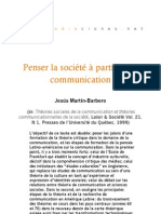 Penser La Société À Partir de La Communication