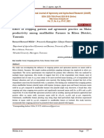 Effect of Cropping Pattern and Agronomic Practice On Maize Productivity Among Smallholder Farmers in Kilosa District, Tanzania