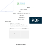 Biology - Biology - Marking Scheme