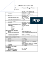 Normal Laboratory Values