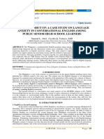 Speak Up or Shut Up: A Case Study On Language Anxiety in Conversational English Among Public Senior High School Learners