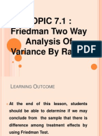 Friedman Two Way Analysis of Variance by Ranks