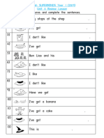 Superminds Y1 Unit 4 Complete The Sentences