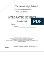 Grade 10 Test. Paper One