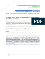 Acute Administration of Aqueous Extract of On Daily Blood Glucose Level and Selected Biochemical Indices in Longevity Wistar Albino Rats