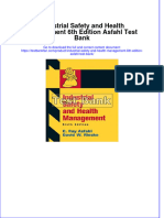 Industrial Safety and Health Management 6th Edition Asfahl Test Bank All Chapters