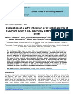 2016 - Evaluation of in Vitro Inhibition of Mycelial Growth of Fusarium Solani F. SP Piperis