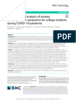 Evaluation and Analysis of Anxiety and Depression