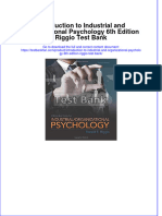 Introduction To Industrial and Organizational Psychology 6th Edition Riggio Test Bank All Chapters