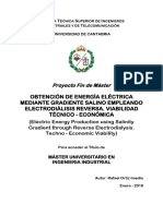 Obtención de Energía Eléctrica Mediante Gradiente Salino Empleando Electrodiálisis Reversa. Viabilidad Técnico - Económica