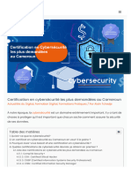 Certification en Cybersécurité Les Plus Demandées