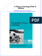 Competition Theory in Ecology Peter A. Abrams Full Chapter Instant Download