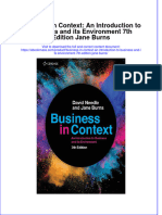 Full Download Business in Context: An Introduction To Business and Its Environment 7th Edition Jane Burns File PDF All Chapter On 2024