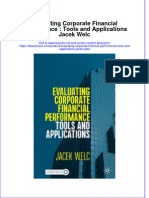 Evaluating Corporate Financial Performance: Tools and Applications Jacek Welc Full Chapter Instant Download